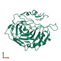 PDB entry 8zwv coloured by chain, front view.