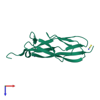 PDB entry 9avk coloured by chain, top view.