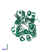 PDB entry 9ayb coloured by chain, side view.