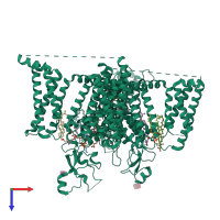 PDB entry 9ayh coloured by chain, top view.