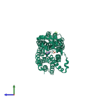 PDB entry 9b1j coloured by chain, side view.