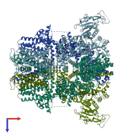 PDB entry 9b8w coloured by chain, top view.