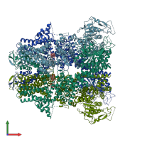 PDB entry 9b8y coloured by chain, front view.
