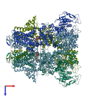 PDB entry 9b8y coloured by chain, top view.