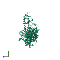 PDB entry 9b8z coloured by chain, side view.