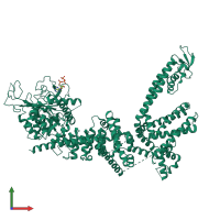 PDB entry 9b91 coloured by chain, front view.