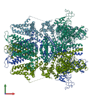 PDB entry 9b93 coloured by chain, front view.