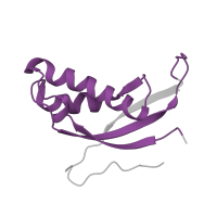 The deposited structure of PDB entry 9bdp contains 1 copy of Pfam domain PF01198 (Ribosomal protein L31e) in Large ribosomal subunit protein eL31. Showing 1 copy in chain HA [auth AL31].