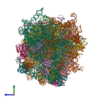 PDB entry 9bdp coloured by chain, side view.