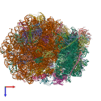 PDB entry 9bdp coloured by chain, top view.