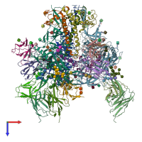 PDB entry 9bew coloured by chain, top view.