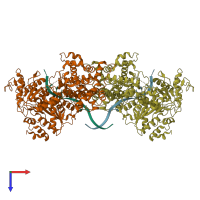 PDB entry 9c5q coloured by chain, top view.