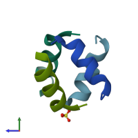 PDB entry 9c5s coloured by chain, side view.