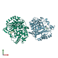 PDB entry 9c81 coloured by chain, front view.
