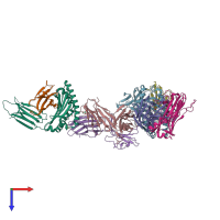 PDB entry 9cgs coloured by chain, top view.