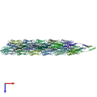 PDB entry 9ewx coloured by chain, top view.