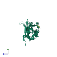 PDB entry 9f4r coloured by chain, side view.