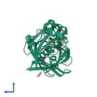 PDB entry 9f93 coloured by chain, side view.