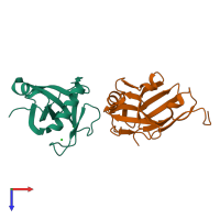 PDB entry 9g5l coloured by chain, top view.