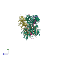 PDB entry 9g8r coloured by chain, side view.