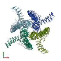 PDB entry 9go9 coloured by chain, front view.