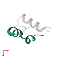 Insulin A chain in PDB entry 9ins, assembly 1, top view.