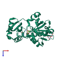 PDB entry 9j0v coloured by chain, top view.