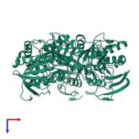 S-methyl-5'-thioadenosine phosphorylase in PDB entry 9jhv, assembly 1, top view.